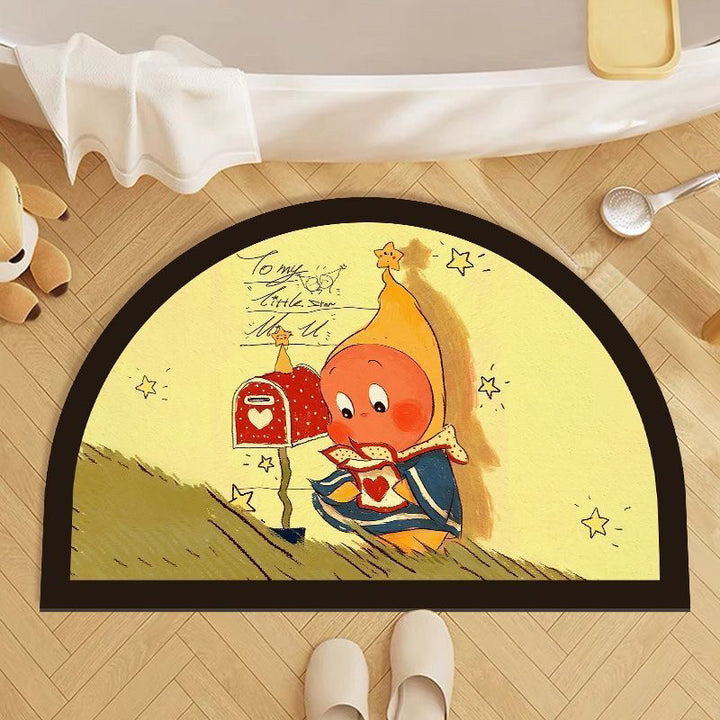 Playful Cartoon Character Bath Mat