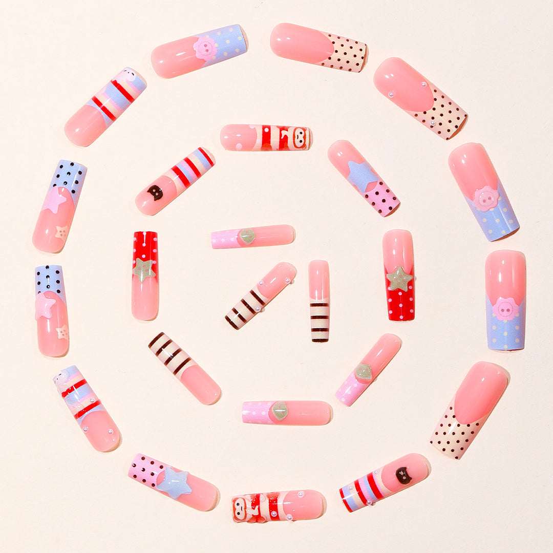 Playful Character Acrylic Nail Art Extensions Stornfield