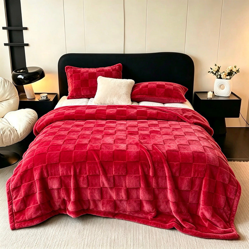 Textured Patchwork Fleece Blanket Stornfield