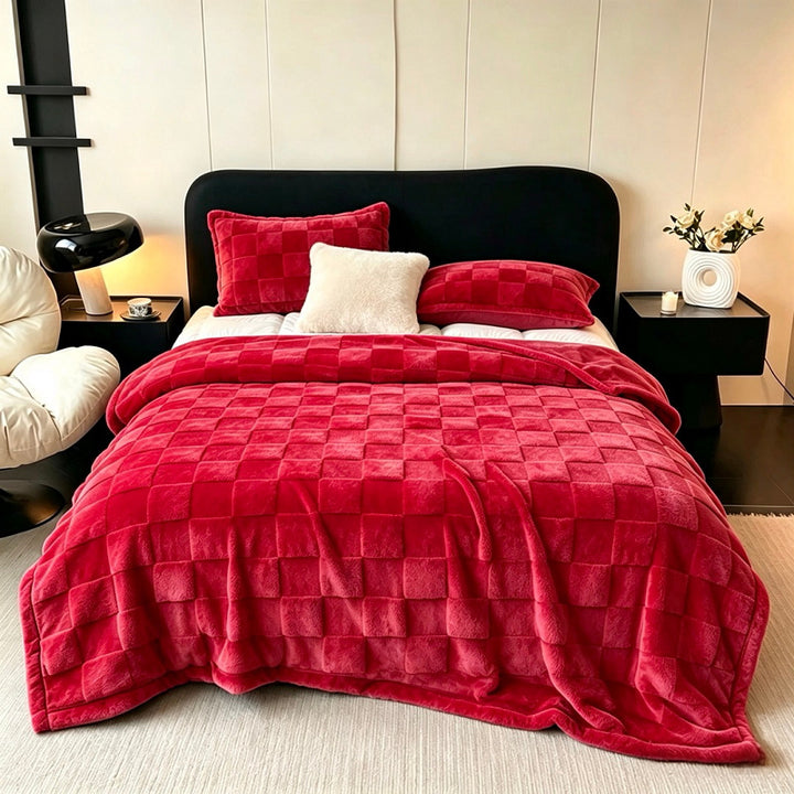 Textured Patchwork Fleece Blanket Stornfield
