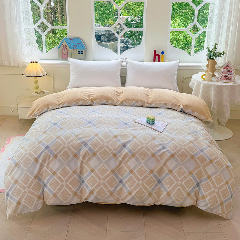 Plaid Patterned Quilted Comforter Set