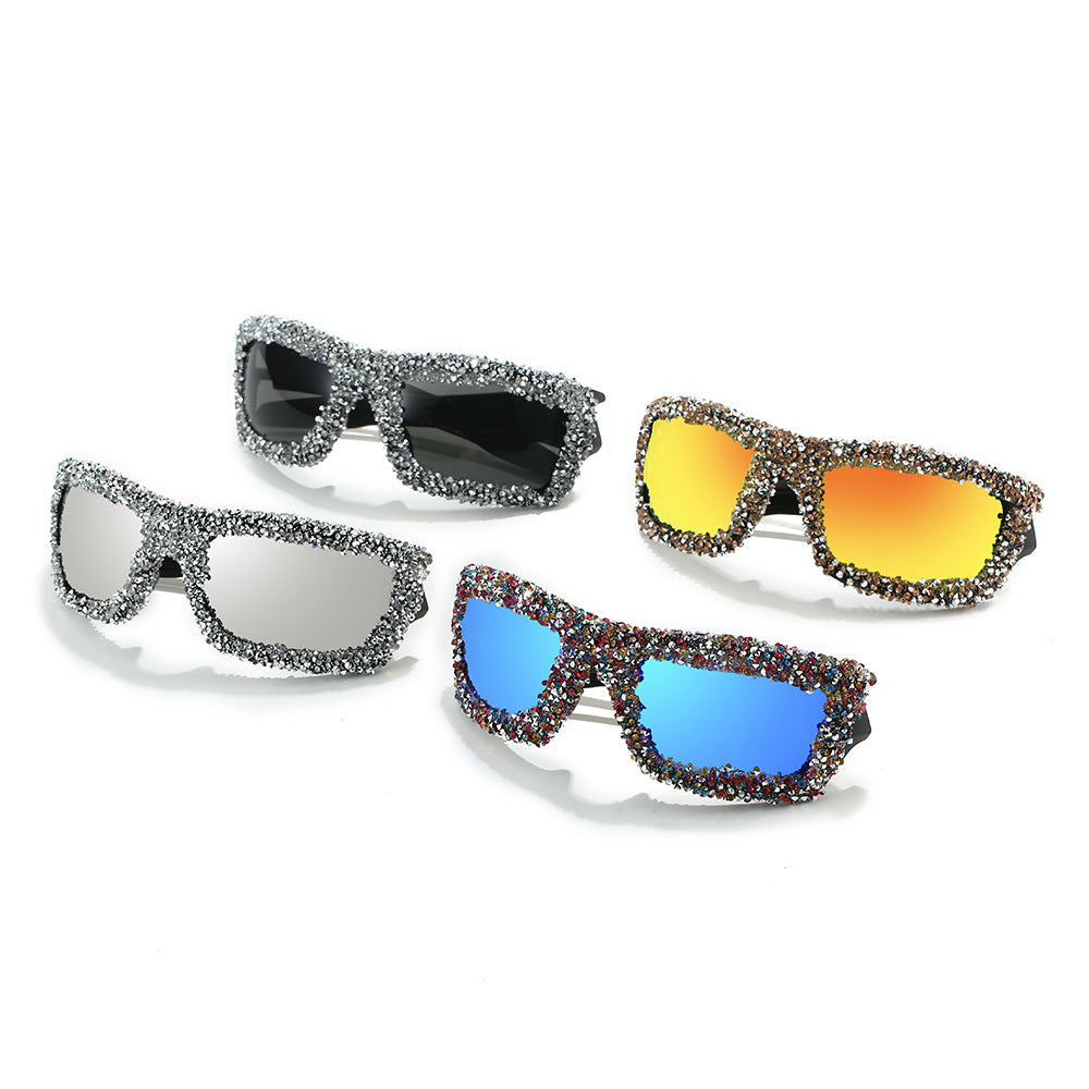 Women's sporty sunglasses with sparkling rhinestone frame Stornfield