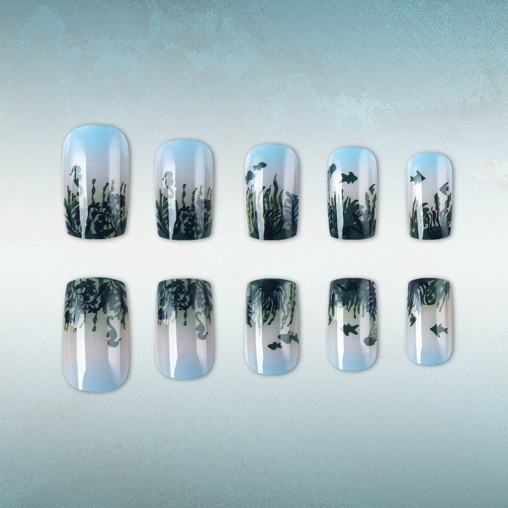 Ocean-Inspired Art Press-On Nails Stornfield