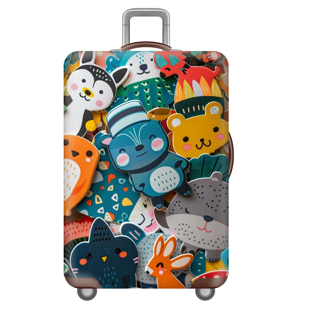 Unisex nan robust hard-shell suitcase with artistic face portrait print and 360° wheels Stornfield