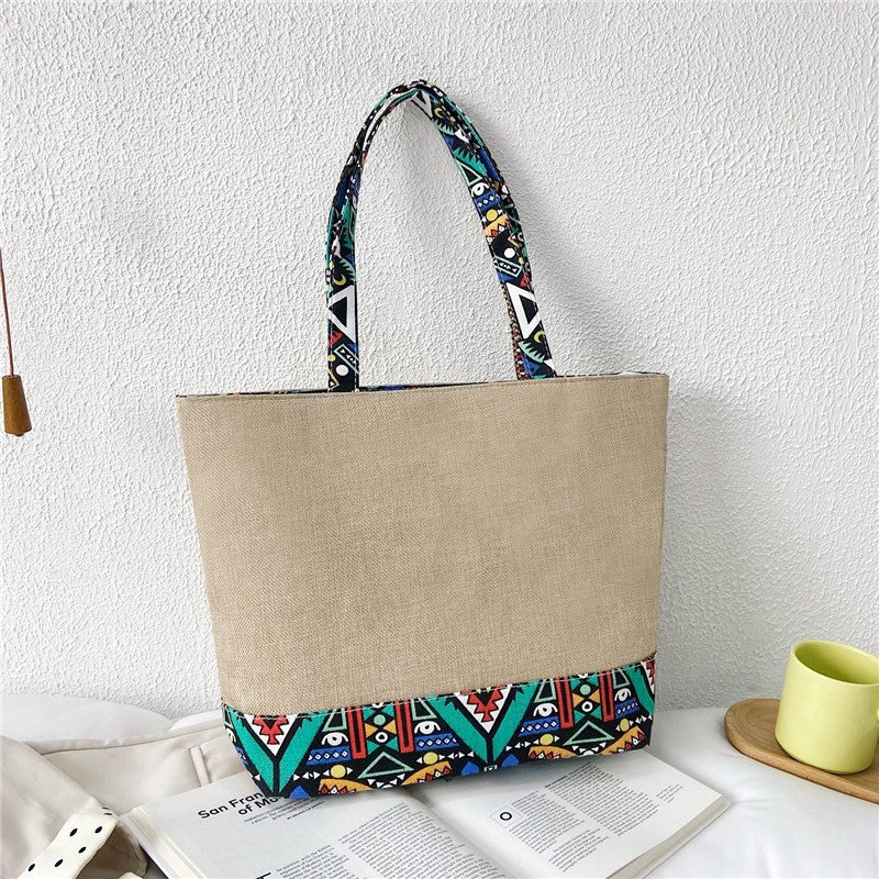 Geometric Patterned Beach Tote