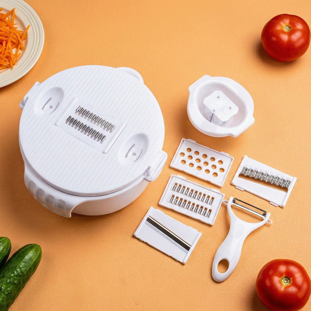 Multifunctional vegetable slicer with integrated cutting attachments Stornfield