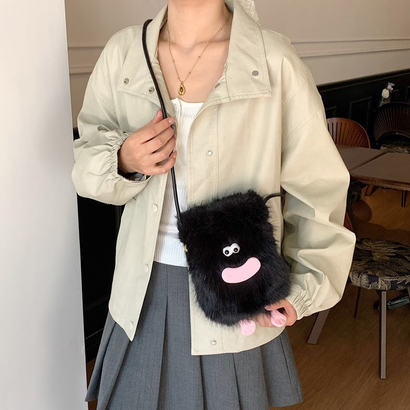 Plush shoulder bag with unique character design Stornfield