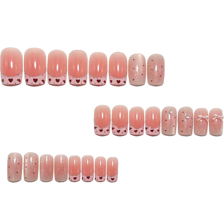 Acrylic Nail Set with Elegant Bow Design Stornfield