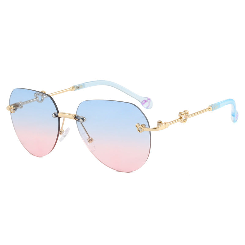 Women's lightweight geometric sunglasses with unique frame and mirrored lenses Stornfield