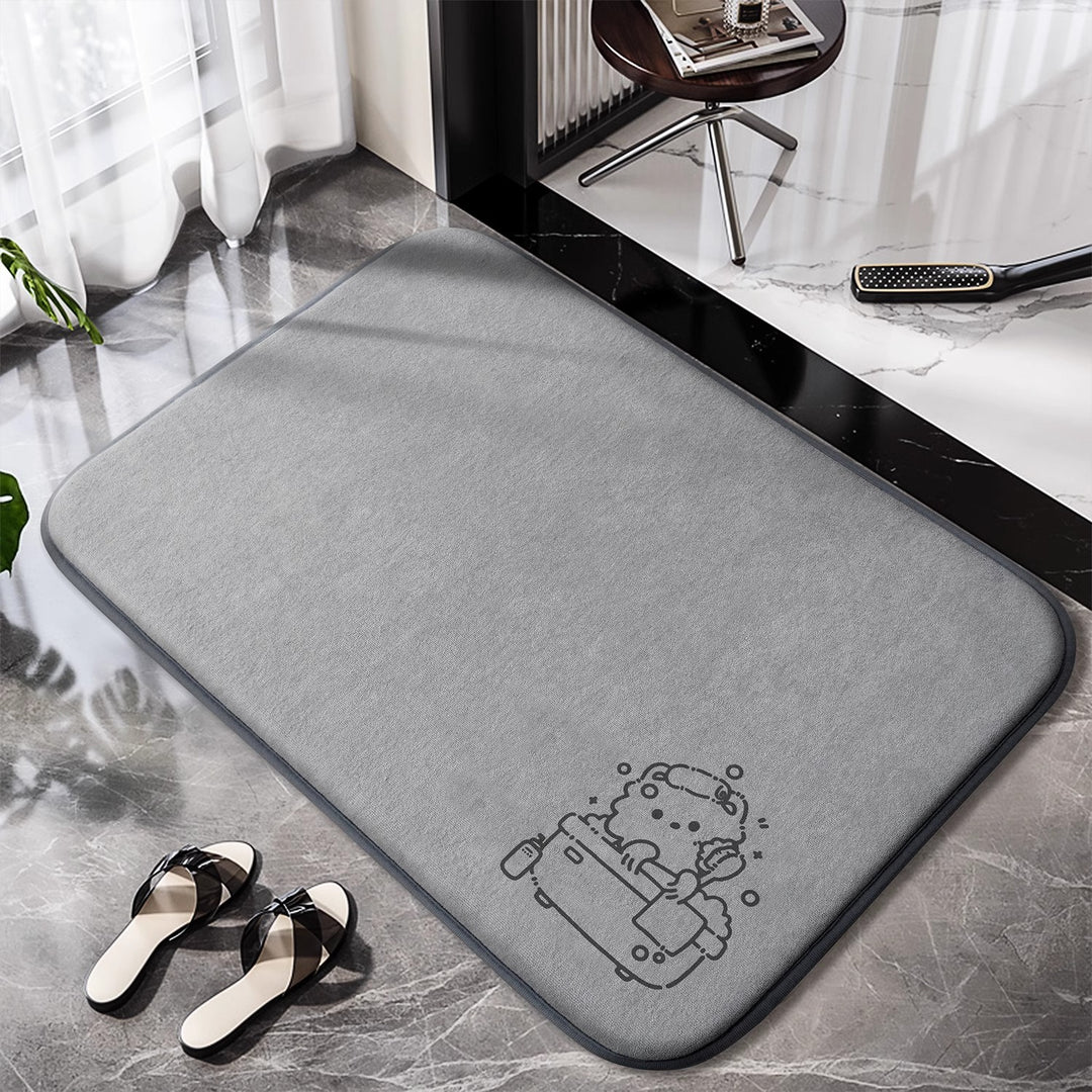 Non-slip bathroom rug with charming design Stornfield