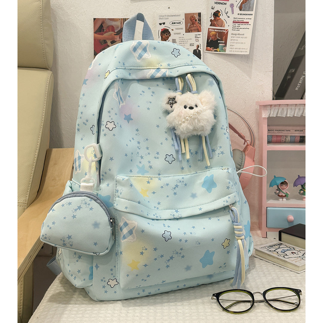 Cartoon-Embellished Casual Backpack Stornfield