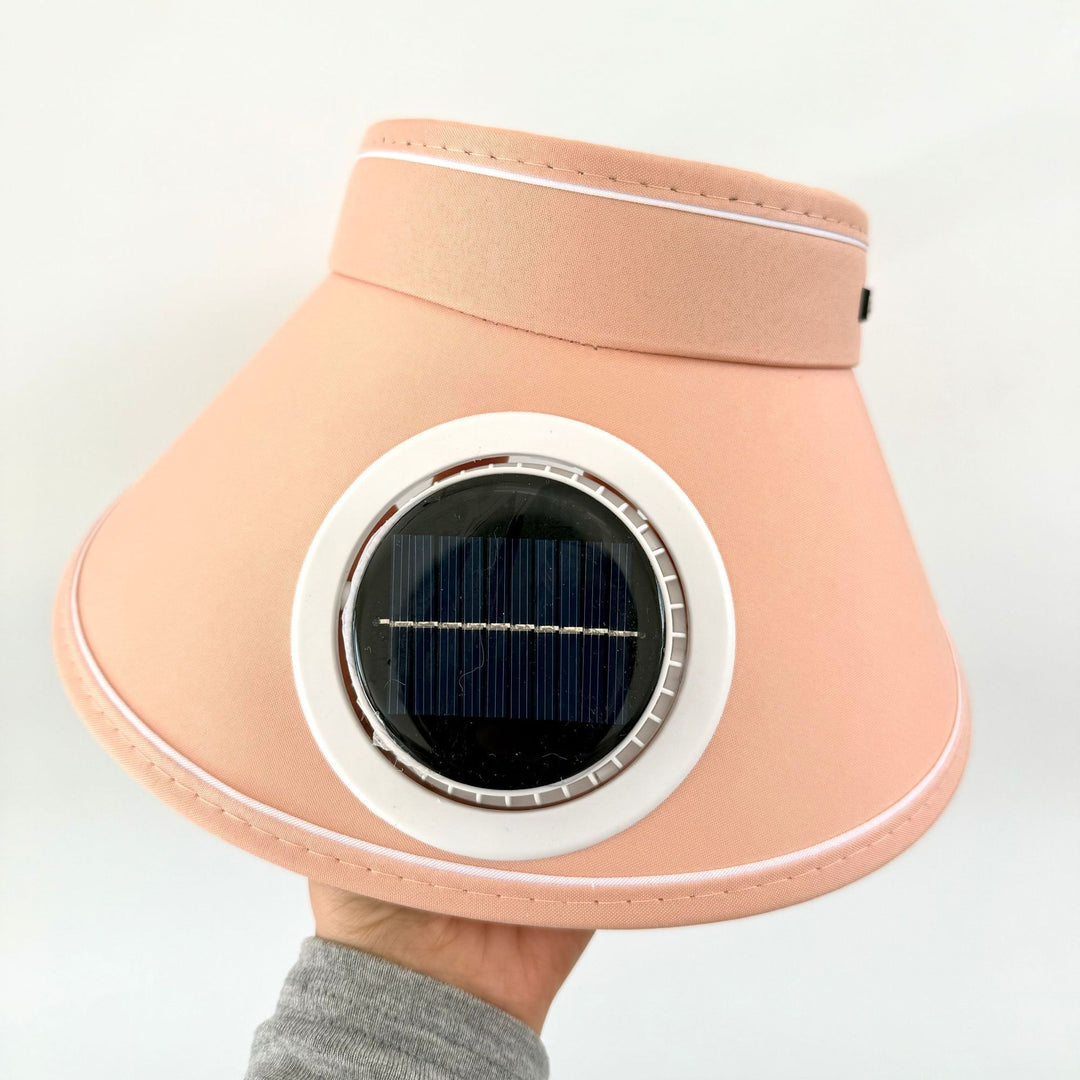 Lightweight foldable sunshade with integrated solar module and quiet fan Stornfield