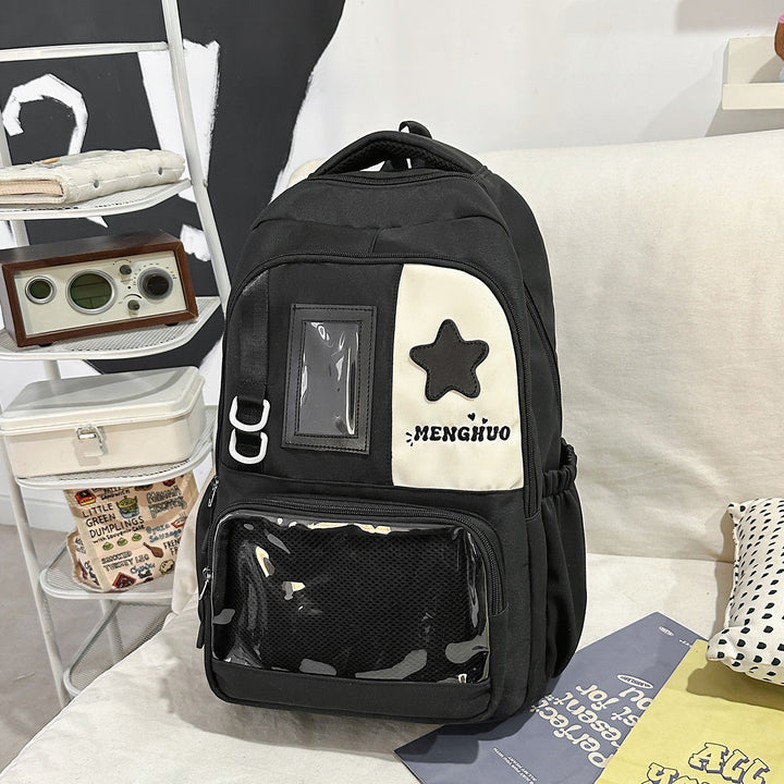 Structured Casual Backpack with Transparent Pocket Stornfield