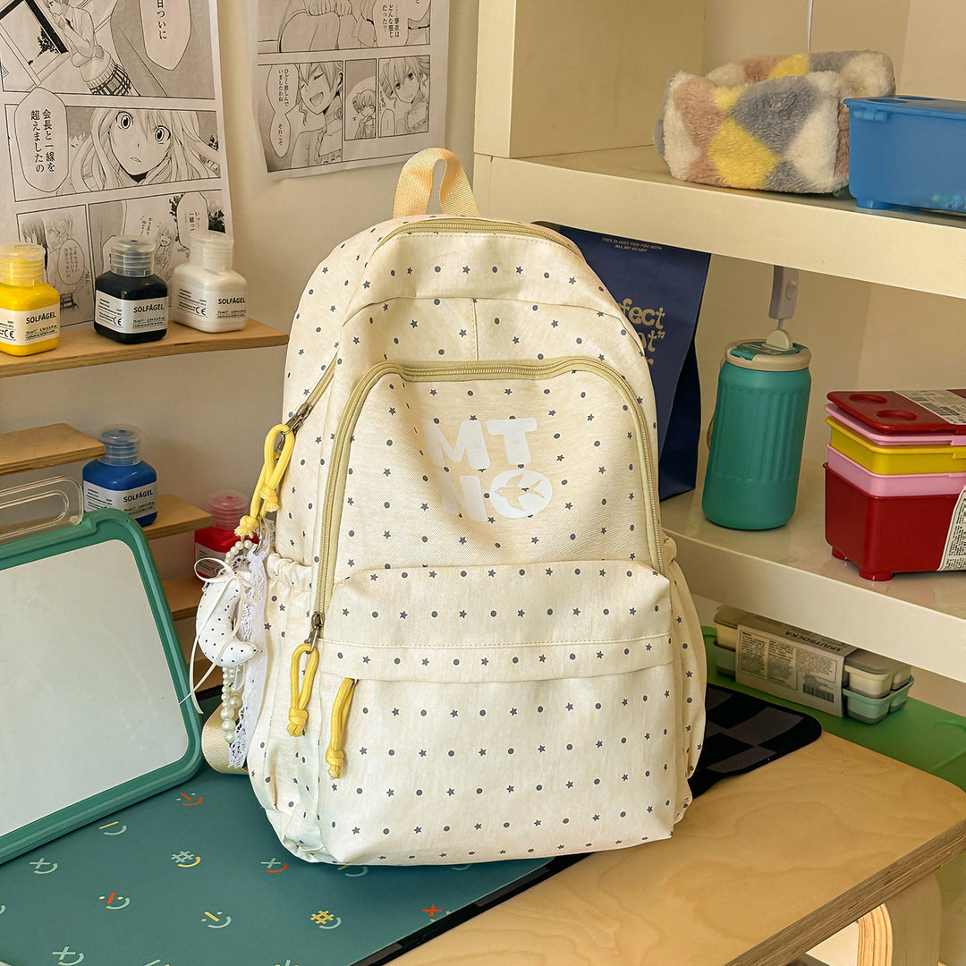 Stylish Polka Dot Printed Backpack Stornfield