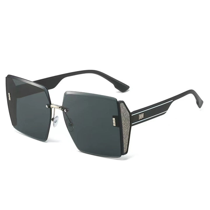 Ladies extravagant square sunglasses frame with glittering accents Stornfield