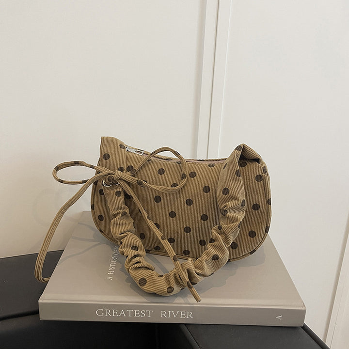 Ruffled Polka Dot Handheld Shoulder Bag