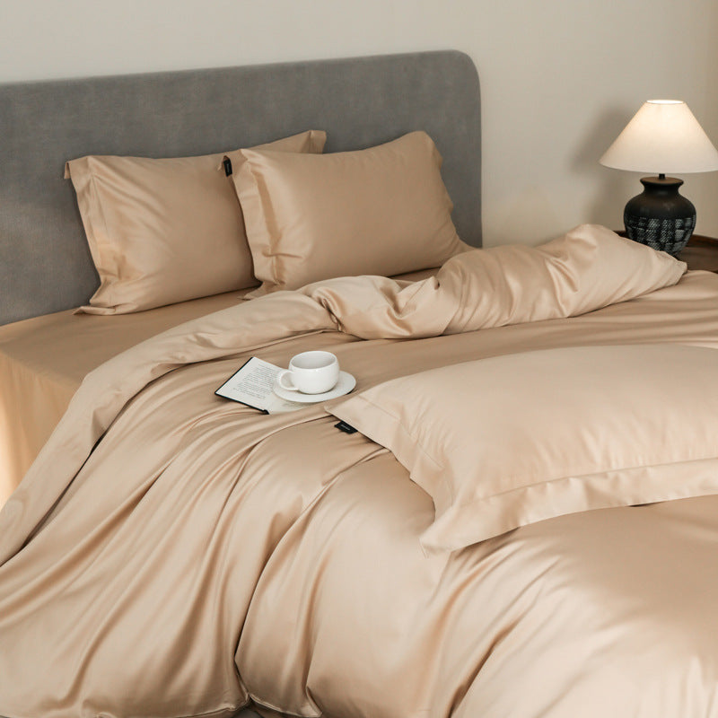 Silk-Feel Sateen Duvet Cover Set with Pillowcases and Breathable Wrinkle-Resistant Finish