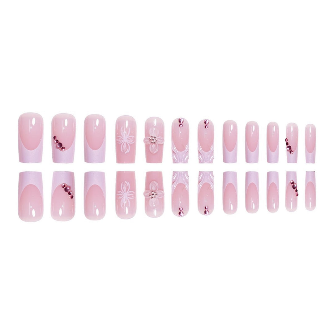 3D Floral Acrylic Nail Extensions Stornfield