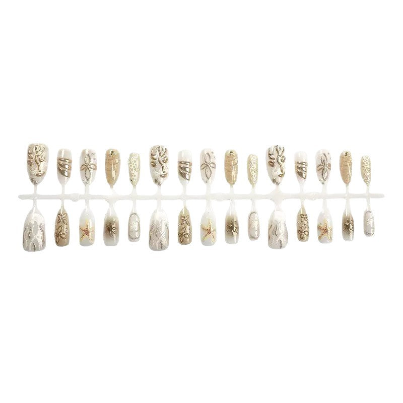 Elegant artificial nails with maritime motifs Stornfield