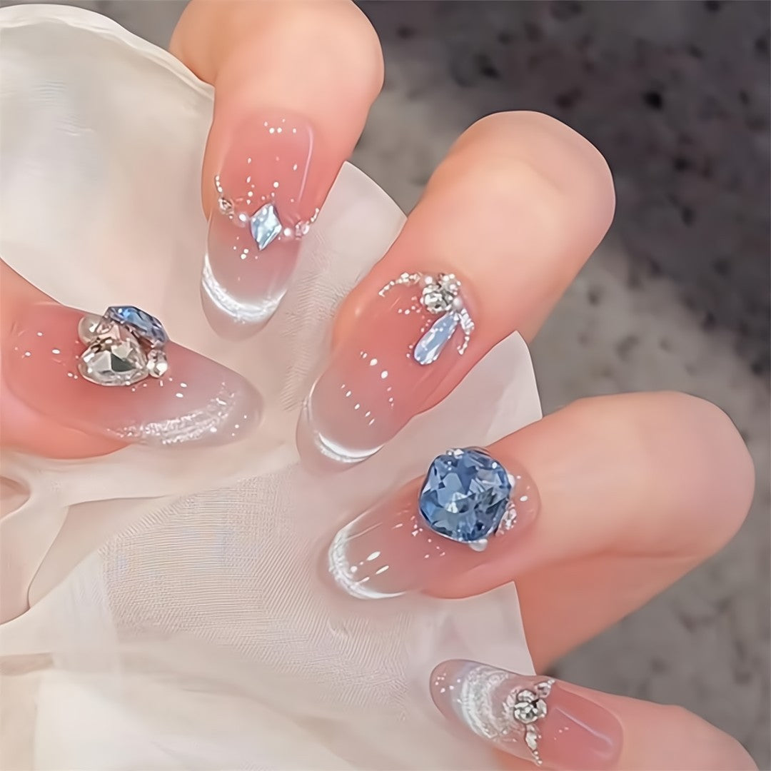 Glittering artificial nails with rhinestones Stornfield