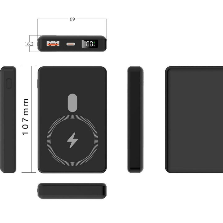 Portable power bank with state-of-the-art induction charging and digital display Stornfield