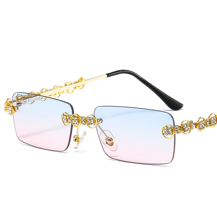 Women's designer sunglasses with sparkling frame and rectangular lenses Stornfield