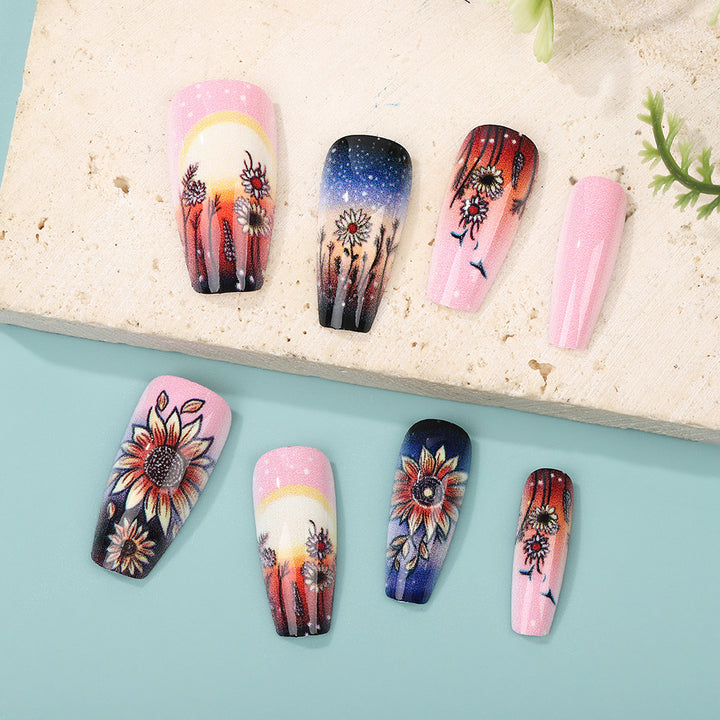 Art Nail Set with Bohemian Designs Stornfield
