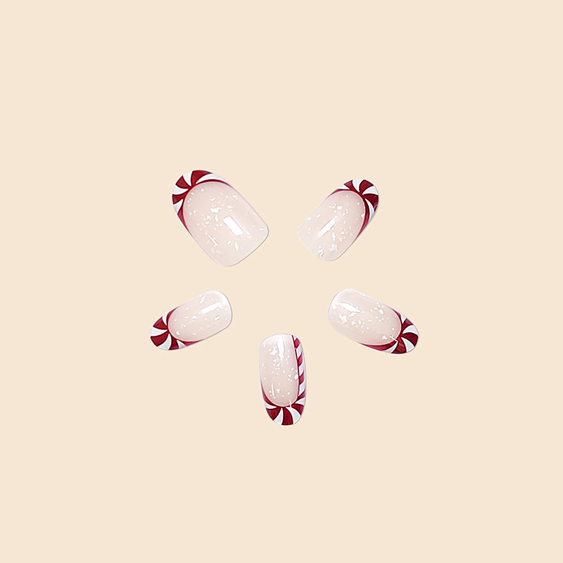Festive Peppermint Nail Art