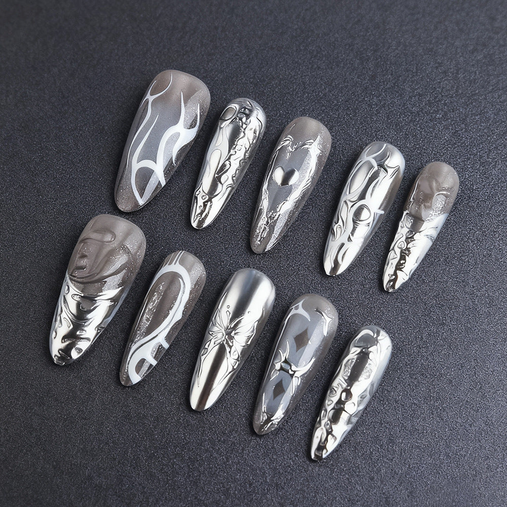 Artistic Metallic Press-On Nails Stornfield