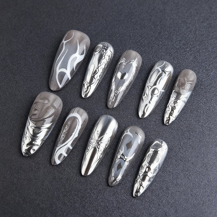 Artistic Metallic Press-On Nails Stornfield