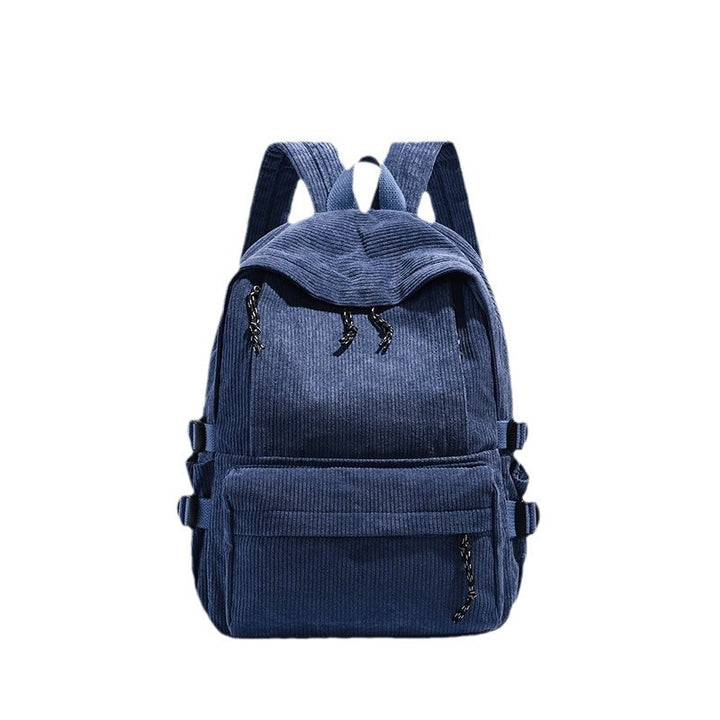 Corduroy Backpack with Cute Character Keychain Stornfield