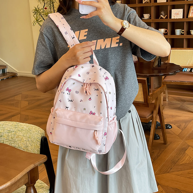 Cute everyday backpack with embroidered bows Stornfield