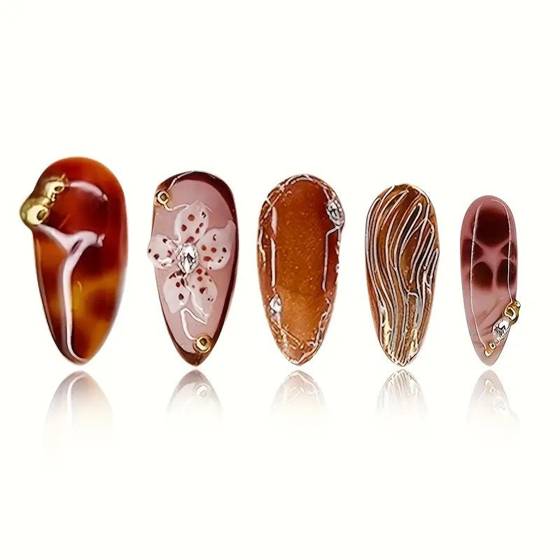 3D Floral Acrylic Nail Enhancements Stornfield 1787977799