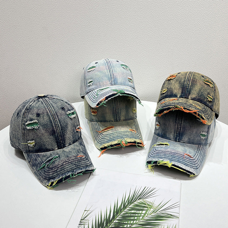 Women's Distressed Denim Baseball Cap Stornfield   1784084142