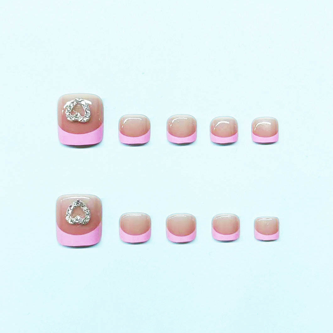 Nail art set with elegant heart accents Stornfield