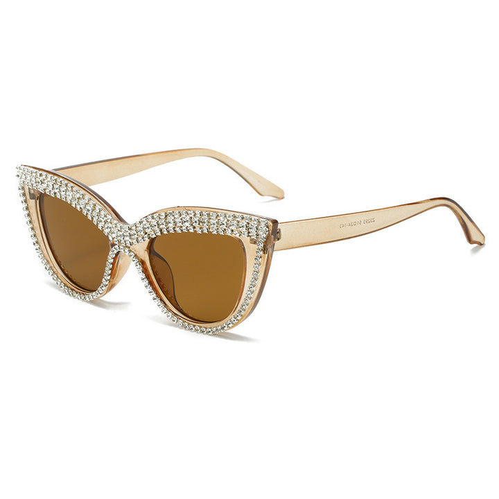 Glamorous Rhinestone-Embellished Shield Sunglasses Stornfield