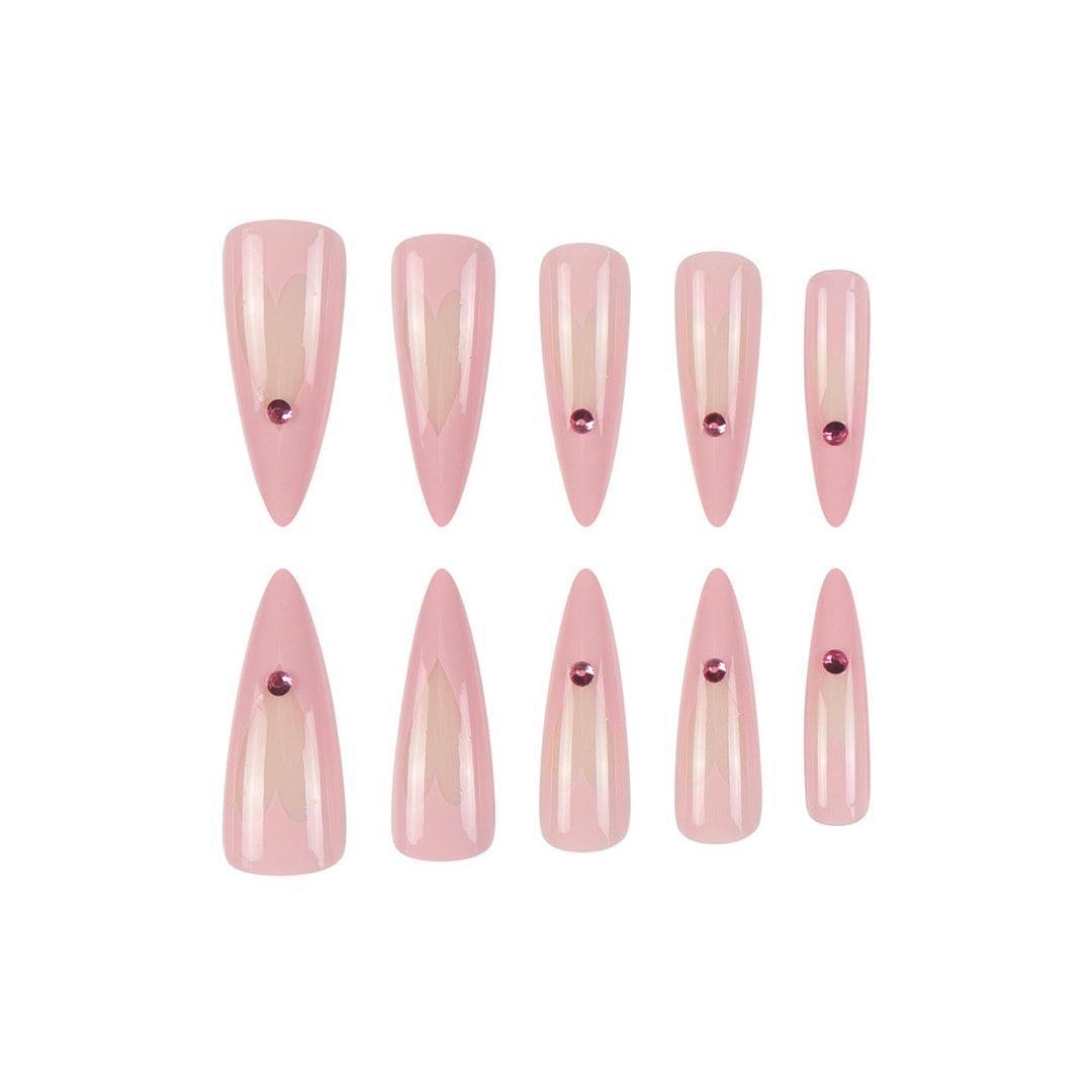 Heart-Designed Stiletto Press-On Nails Stornfield