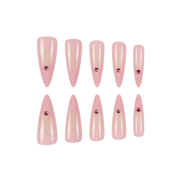 Heart-Designed Stiletto Press-On Nails Stornfield