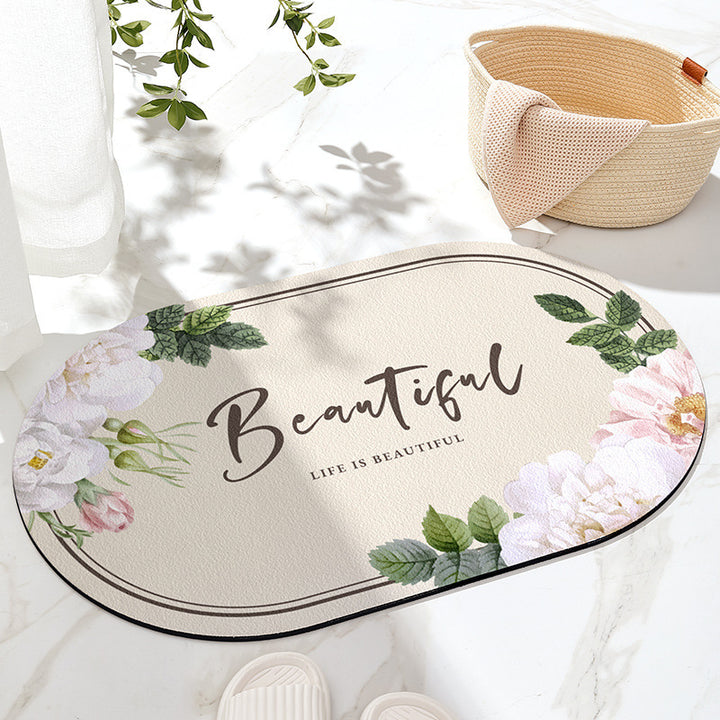 Floral Inspirational Bath Mat