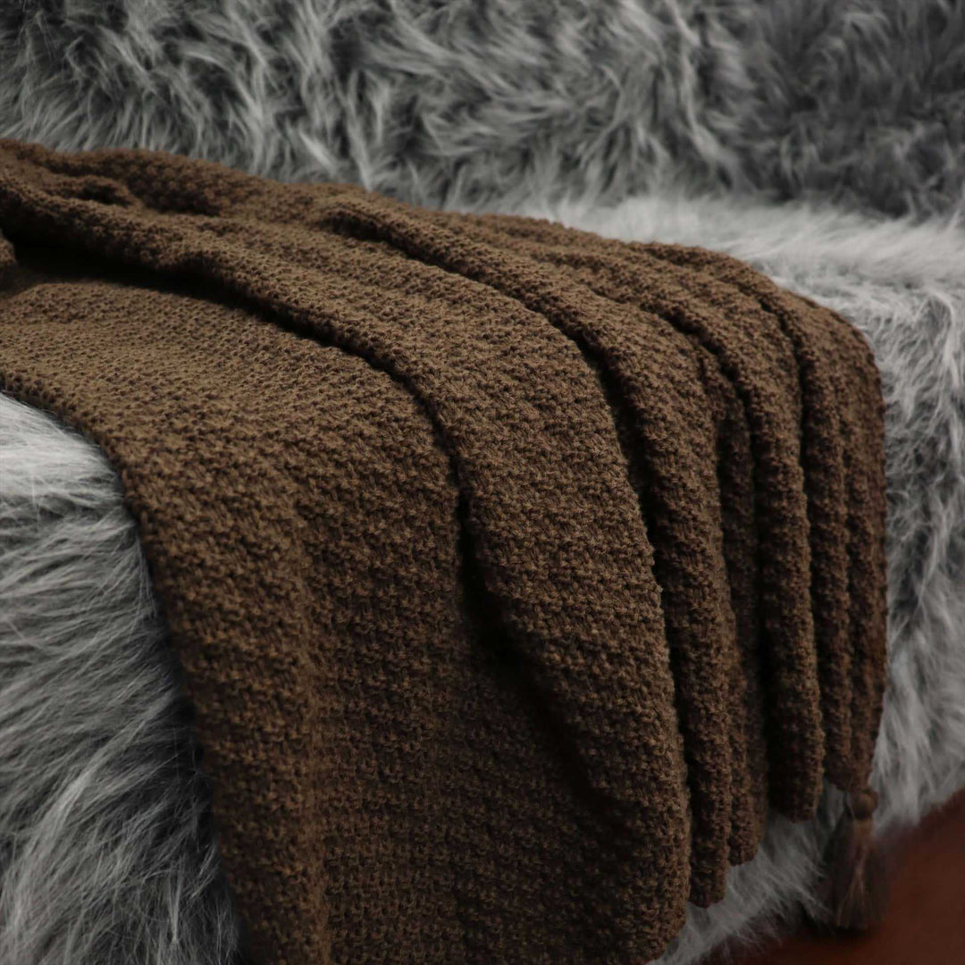 Textured Knit Throw Blanket