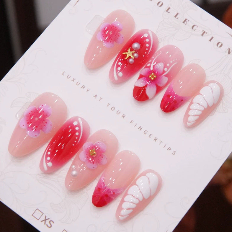 Elegant Floral Acrylic Nail Set