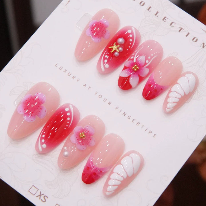 Elegant Floral Acrylic Nail Set