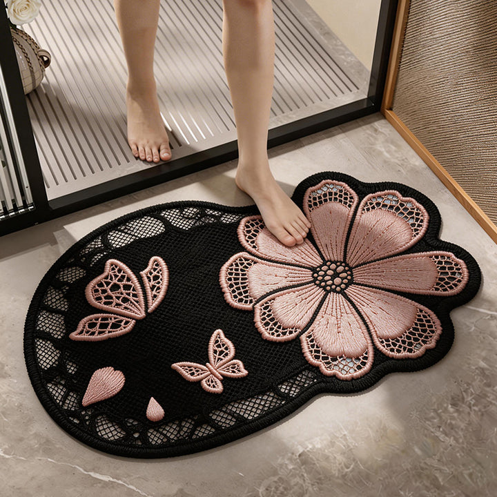 Luxurious Floral Pattern Bath Mat