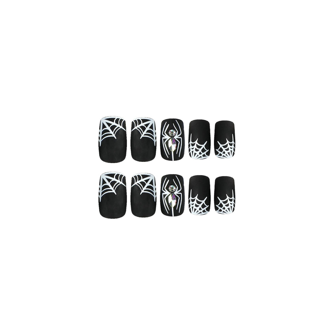 Artful Nail Extensions with Spider and Spider Web Design Stornfield