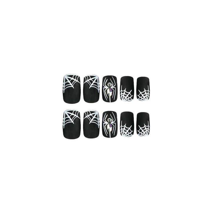 Artful Nail Extensions with Spider and Spider Web Design Stornfield