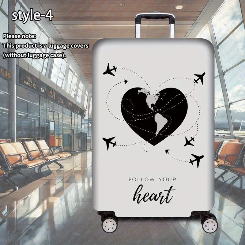 Unisex luggage cover with creative world travel motif Stornfield