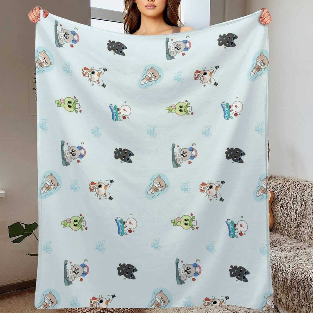 Cartoon-Themed Soft Fleece Throw Blanket