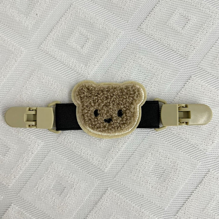 Pacifier and Toy Safety Clip with Plush Bear and Quick-Release Buckles