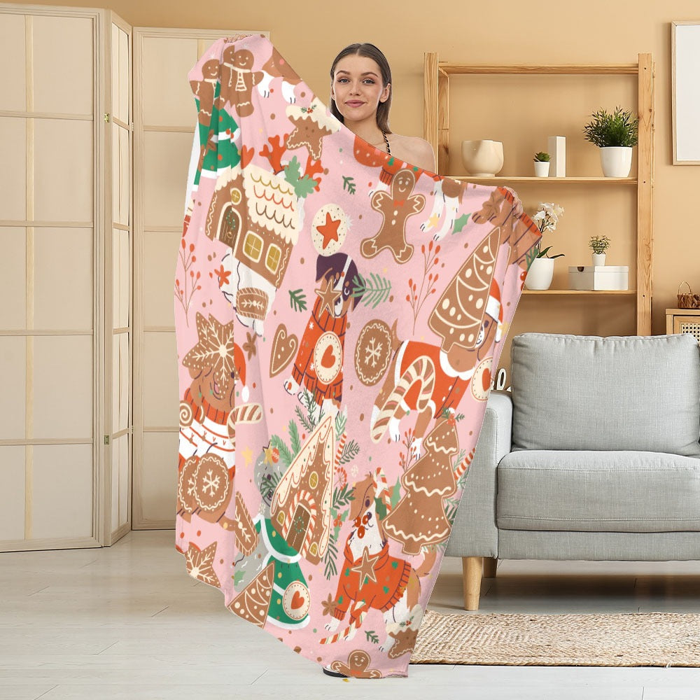 Cozy Halloween-Themed Fleece Blanket