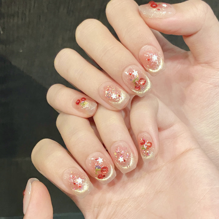 Decorative Glittery Press-On Nail Art Set